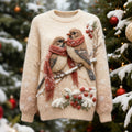 Christmas Scarf Birds Women's Soft Knit Sweater