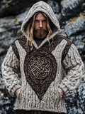 Men's Retro Viking Celtic Chunky Cozy Hooded Sweater elevenforest
