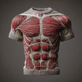 Men's Retro Muscle Anatomy Art Short Sleeve Sweater artswardrobe