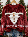 Comstylish Santa Claus Art Design Women's Soft Flannel Sweater