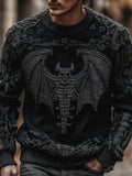 Halloween Bat Embroidery Warm Round Neck Sweater artswardrobe