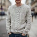 Men's Vintage Fairman Island Jacquard Thick Warm Crew Neck Sweater elevenforest