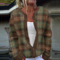 Vintage Icelandic Plaid Knitted Warm Women's Sweater elevenforest