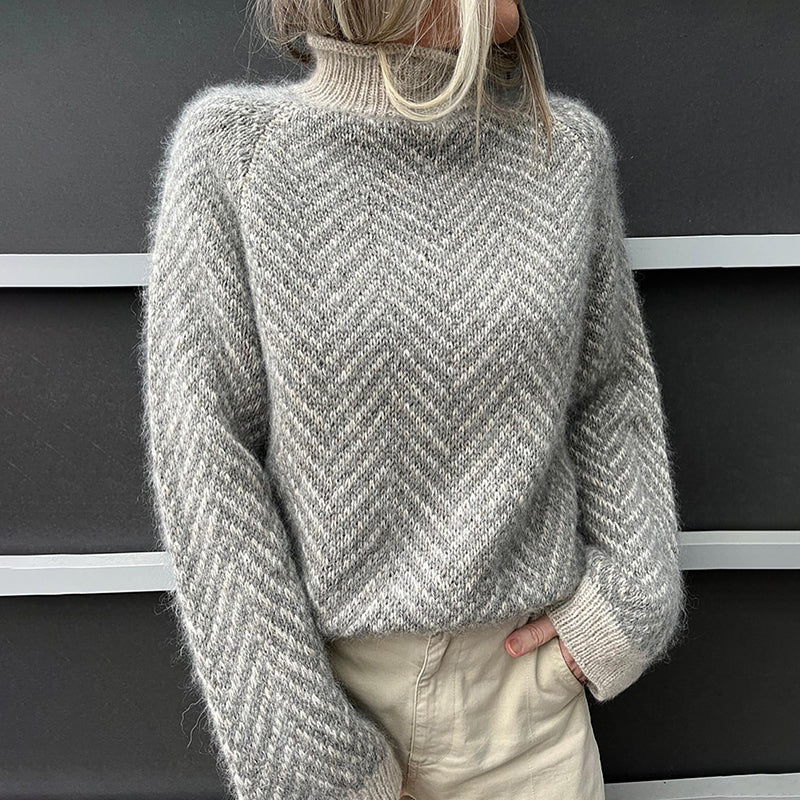 Vintage Herringbone Turtleneck Sweater elevenforest