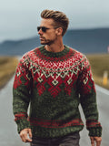 Christmas Geometric Pattern Men's Icelandic Sweater artswardrobe