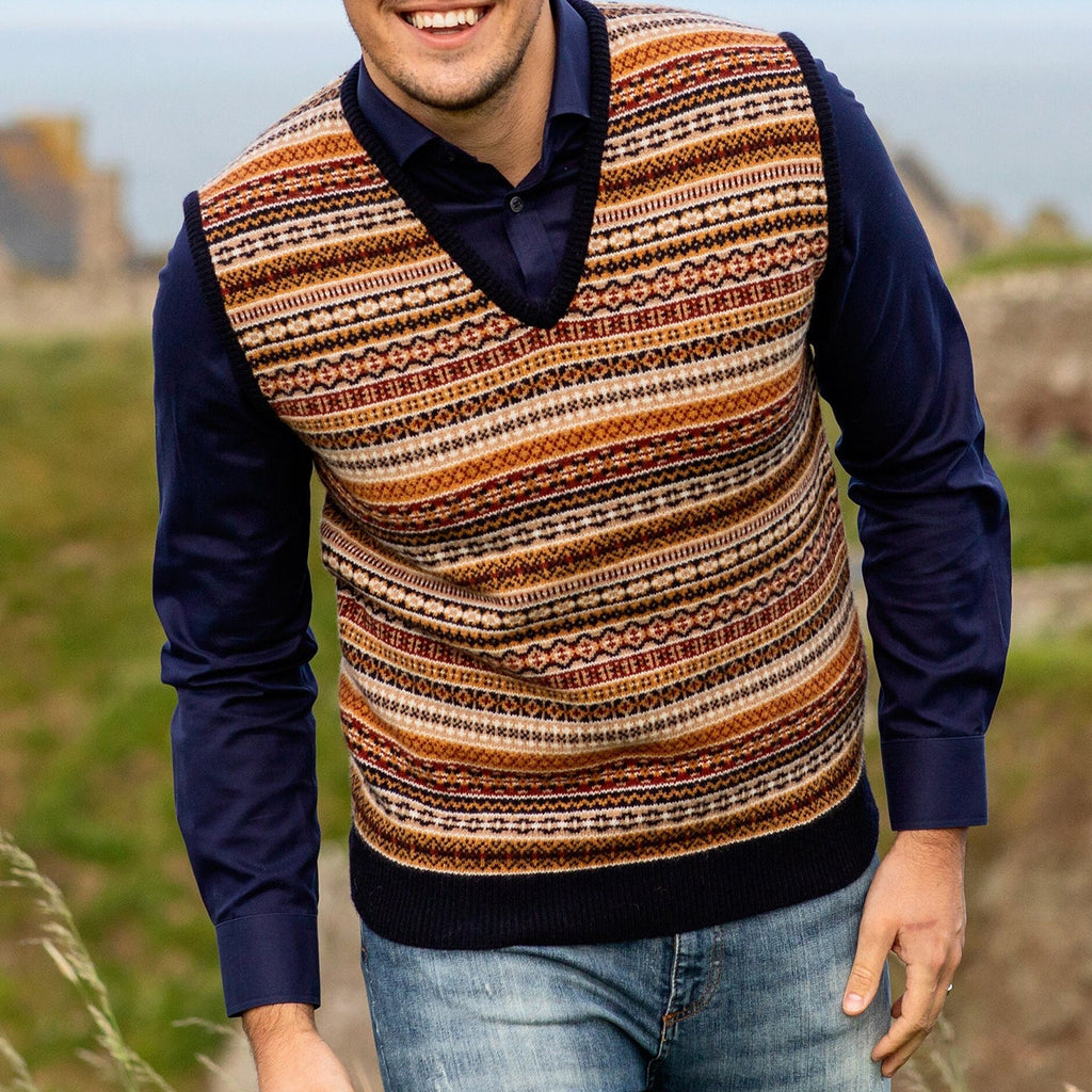 Vintage Icelandic Geometric Knit Vest Sweater elevenforest