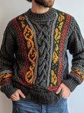 Men's Irish Celtic Jacquard Vintage Cozy Sweater artswardrobe