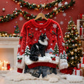 Women's Christmas Cat-themed Plush Sweater elevenforest