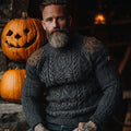 Men's Vintage Viking Halloween Embroidered Sweater elevenforest