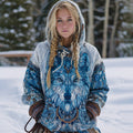 Comstylish Women's Viking Celtic Knot With Wolf Head Art Hooded Sweater