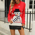 Lilli® | Warm women's knitted sweater with a snowman print and a crew neck