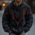 Halloween Devil Bat Inspired Jacquard Art Hooded Sweater artswardrobe
