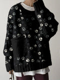 Comstylish Lovely Cat Paws Graphic Big Pocket Cozy Sweater