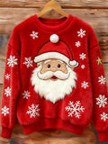Santa Claus Snow Embroidered Sweater