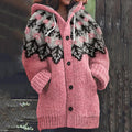 Vintage Jacquard Warmth Icelandic Knit Print Women's Sweater elevenforest