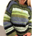 Vintage Rainbow Jacquard Long Sleeve Sweater elevenforest