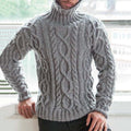 Men's Vintage Jacquard Chunky Knit Turtleneck Sweater artswardrobe