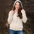 Men'S Retro Aran Jacquard Cozy Zipper Hooded Sweater artswardrobe
