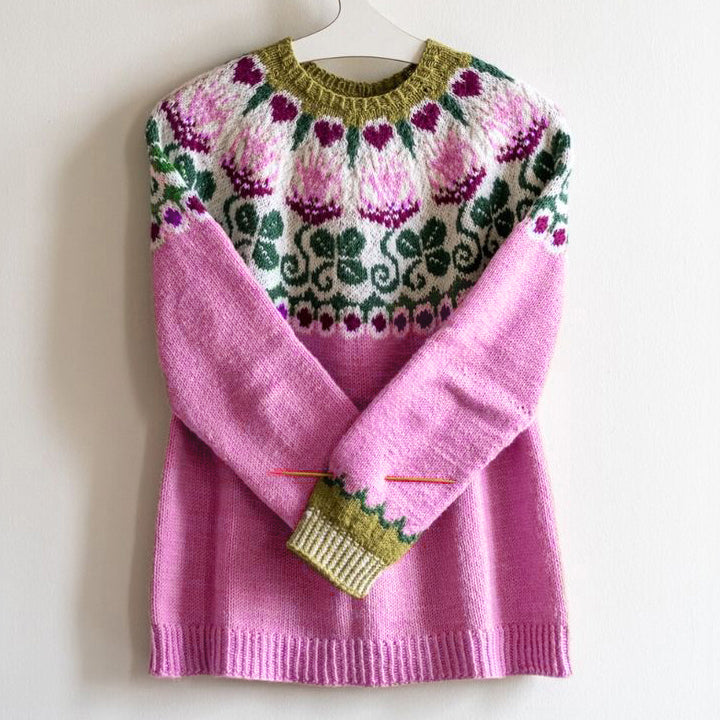 Floral Jacquard Breast Cancer Awareness Sweater artswardrobe