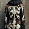 Vintage Skeleton Anatomy Floral Hooded Cozy Knit Sweater artswardrobe