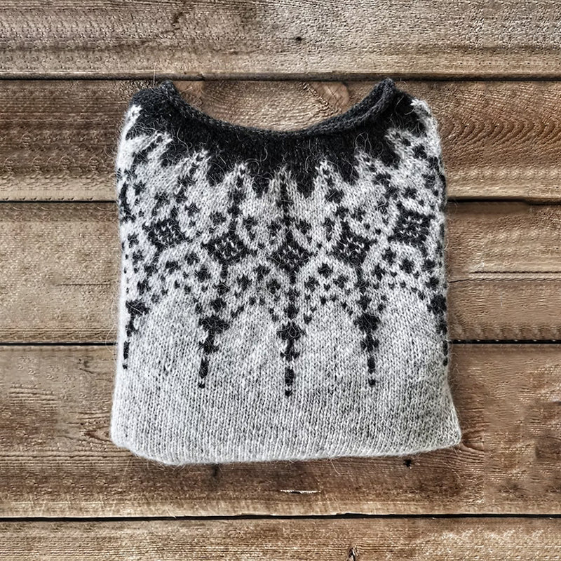 Vintage Fairman Island Print Comfy Sweater elevenforest