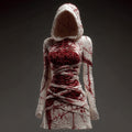 Classy Skeleton Bloody Roses Bandages Hooded Sweater Dress artswardrobe