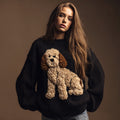 Vintage Fuzzy Dog Crochet Cozy Knit Sweater artswardrobe