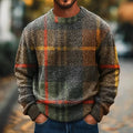 Vintage Tribal Geometric Art Print Knit Crew Neck Sweater artswardrobe