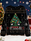 Funny Chemical Element Christmas Tree Christmas Ugly Flannel Sweater elevenforest