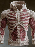 Vintage Halloween Human Anatomy Art Warm Knitted Hooded Sweater artswardrobe
