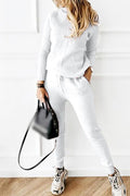 Wanda® | Casual solid color turtleneck long sleeve two piece sweater