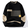 Ava® | Patchwork sweater with stand-up collar for men