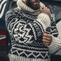 Men's Fairman Island Jacquard Warmth Knitted Turtleneck Sweater artswardrobe