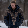 Men's Vintage Celtic Knot Knit Hooded Sweater artswardrobe