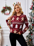Sabina® | Gingerbread long sleeve crew neck sweater