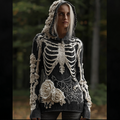 Comstylish Ladies' Halloween Line Art Dark Style Knit Sweater