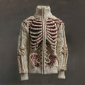 Men's Halloween Skull Art Knit Zipper Sweater artswardrobe