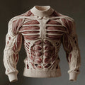 Comstylish Vintage Halloween Skull Art Knit Crew Neck Sweater