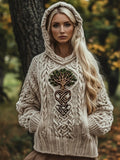 Tree Of Life Knit Art Women's Hooded Sweater artswardrobe