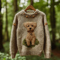Women's Vintage Mohair Dog Embroidered Sweater artswardrobe