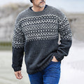 Vintage Clifden Knit Jacquard Crew Neck Sweater（Unisex） elevenforest