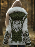 Comstylish Viking Retro Style Women's Winter Warmth Knit Hooded Sweater Jacket
