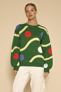 Celine® | Knitted sweater with Christmas tree decorations