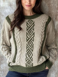 Vintage Irish Celtic Knot Knitted Cozy Jacquard Sweater artswardrobe