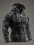Vintage Muscles Anatomical Art Men's Casual Warm Zip-up Sweater artswardrobe