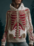 Comstylish Halloween Bloody Anatomy Art Hooded Sweater
