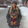 Comstylish Cute Fuzzy Yoshka Puppy Soft Hooded Sweater