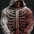 Men's Bloody Skeleton Celtic Cozy Chunky Hooded Sweater artswardrobe