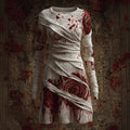 Comstylish Vintage Bloody Bandages Roses Cozy Knit Sweater Dress