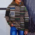 Men'S Vintage Colorful Knitted Patchwork Cozy Hooded Sweater artswardrobe